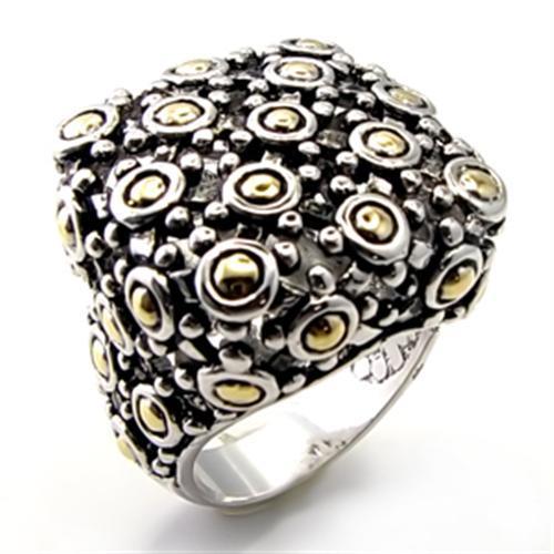 JCE022 Reverse Two-Tone Brass Ring with No Stone