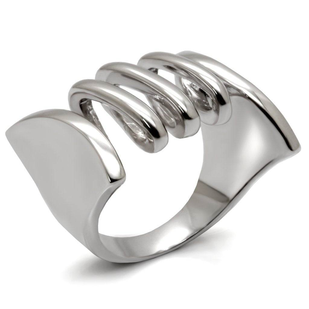 JCE1521 Rhodium Brass Ring with No Stone