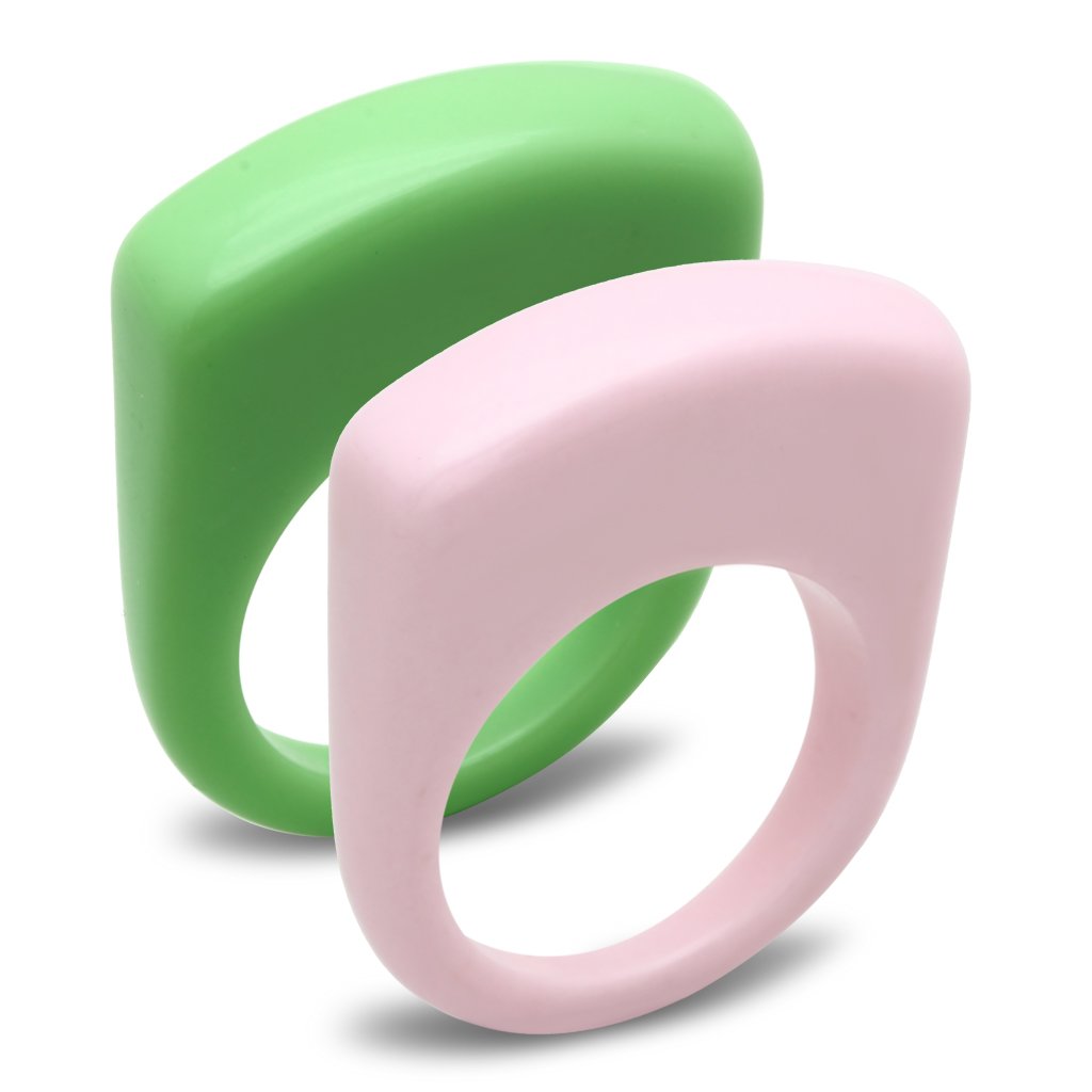JCE2384 Resin Ring with Synthetic Synthetic Stone in Multi Color