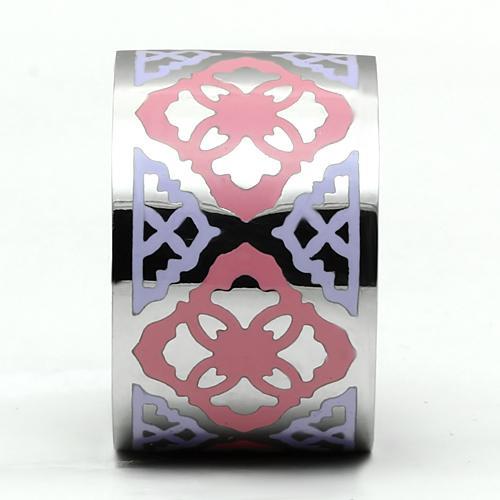 JCE676 High polished (no plating) Stainless Steel Ring with Epoxy  in Multi Color